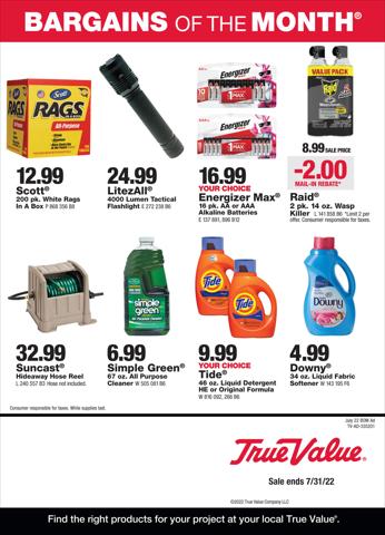 Tools & Hardware offers in Kansas City MO | True Value July Bargains of the Month in True Value | 7/1/2022 - 7/31/2022