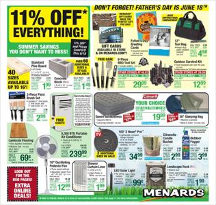 Offer on page 27 of the Father’s Day Savings! catalog of Menards