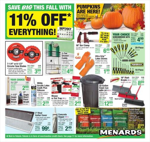 Menards catalogue | Menards Weekly Ad September 21 – October 1, 2023 | 9/21/2023 - 10/1/2023