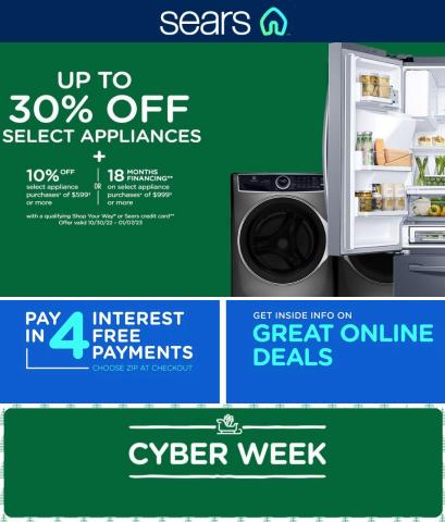 Sears catalogue in Hyattsville MD | Offers Sears Cyber Monday | 11/28/2022 - 12/3/2022