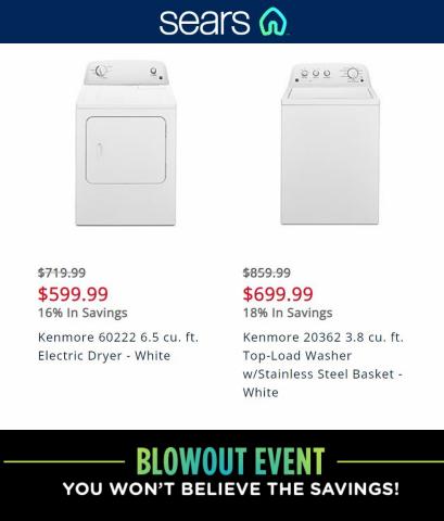 Sears catalogue | Deals on Appliances | 3/22/2023 - 4/10/2023