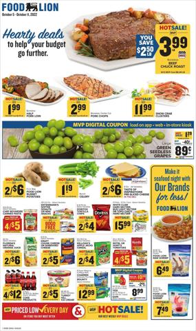 Grocery & Drug offers in Centreville VA | Food Lion flyer in Food Lion | 10/5/2022 - 10/11/2022