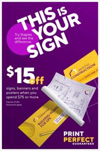 Offer on page 4 of the Staples flyer catalog of Staples