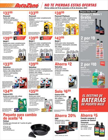 AutoZone catalogue in Toa Baja PR | Weekly Ad AutoZone | 11/15/2022 - 12/26/2022
