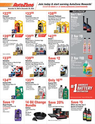Automotive offers in Warren OH | Weekly Ad AutoZone in AutoZone | 11/15/2022 - 12/26/2022