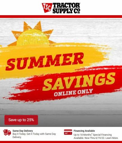Tools & Hardware offers in Trenton NJ | Summer Savings in Tractor Supply Company | 6/21/2022 - 7/2/2022