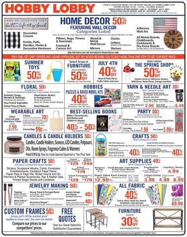 Home & Furniture offers in Carlsbad CA | Hobby Lobby Weekly ad in Hobby Lobby | 6/26/2022 - 7/2/2022