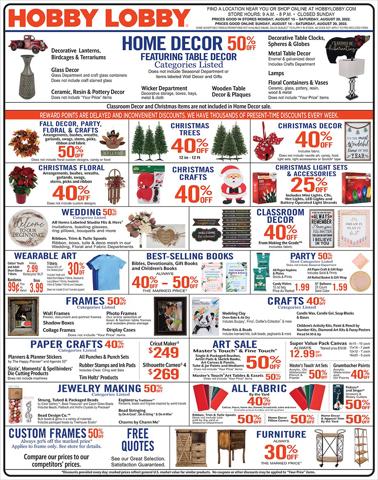 Home & Furniture offers in Lodi CA | Hobby Lobby Weekly ad in Hobby Lobby | 8/15/2022 - 8/20/2022