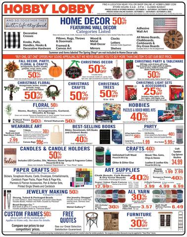 Home & Furniture offers in Camden NJ | Hobby Lobby Weekly ad in Hobby Lobby | 10/2/2022 - 10/8/2022