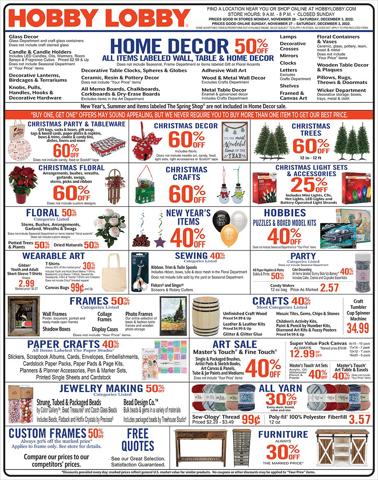 Home & Furniture offers in Long Beach CA | Hobby Lobby Weekly ad in Hobby Lobby | 11/27/2022 - 12/3/2022