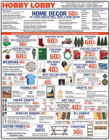 Home & Furniture offers in Irving TX | Hobby Lobby Weekly ad in Hobby Lobby | 12/4/2022 - 12/10/2022