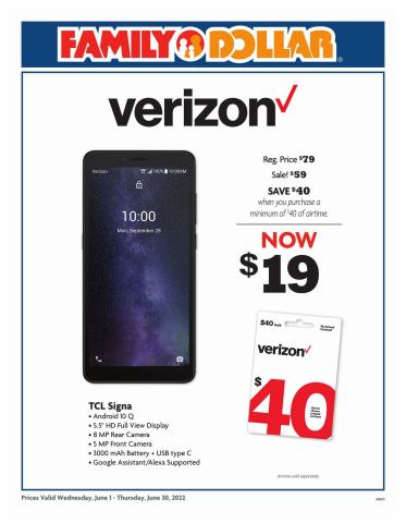 Discount Stores offers in Garland TX | AT&T/Tracfone in Family Dollar | 6/1/2022 - 6/30/2022
