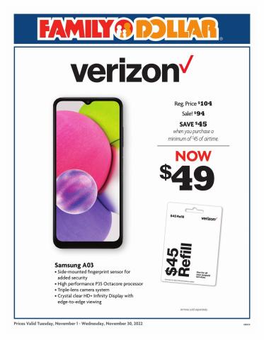 Discount Stores offers in Terre Haute IN | AT&T/Tracfone in Family Dollar | 11/1/2022 - 11/30/2022