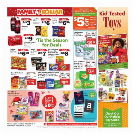 Offer on page 1 of the Current Ad catalog of Family Dollar
