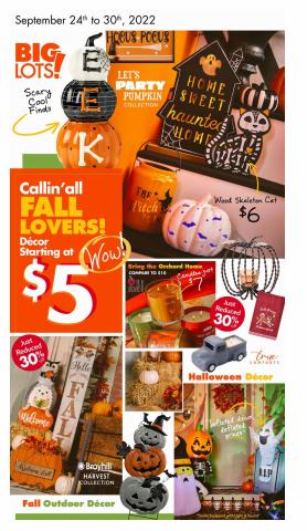 Discount Stores offers in South Gate CA | Weekly Ad in Big Lots | 9/24/2022 - 9/30/2022
