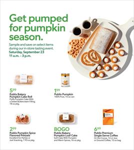 Grocery & Drug offers in Charlotte NC | Publix National Pumpkin Day in Publix | 9/20/2023 - 9/26/2023