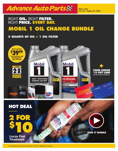 Automotive offers in Centreville VA | June/August Needs in Advance Auto Parts | 6/23/2022 - 8/24/2022