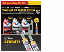 Offer on page 8 of the November/December Needs catalog of Advance Auto Parts