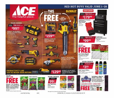 Tools & Hardware offers in Topeka KS | Red Hot Buys in Ace Hardware | 6/1/2022 - 6/28/2022