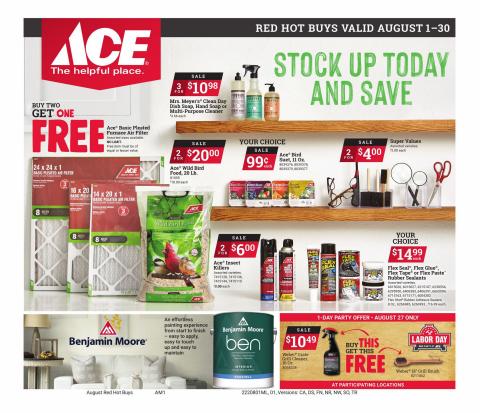 Tools & Hardware offers in Michigan City IN | Red Hot Buys in Ace Hardware | 8/1/2022 - 8/30/2022