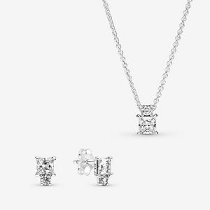 Sparkling Round & Square Necklace and Earring Set offers at $150 in Pandora