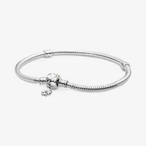 Pandora Moments Daisy Flower Clasp Snake Chain Bracelet offers at $75 in Pandora