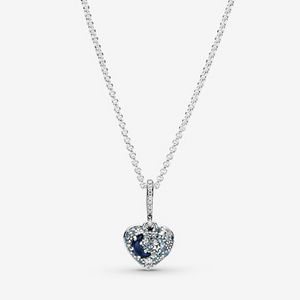 Sparkling Blue Moon & Stars Heart Necklace offers at $125 in Pandora