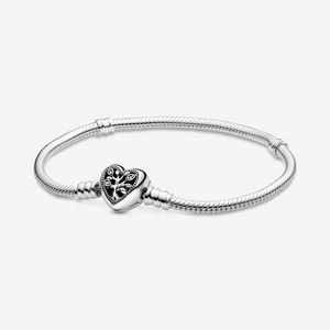 Pandora Moments Family Tree Heart Clasp Snake Chain Bracelet offers at $75 in Pandora