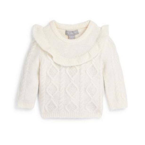 Baby Girl Ivory Ruffle Knit Sweater deals at $10