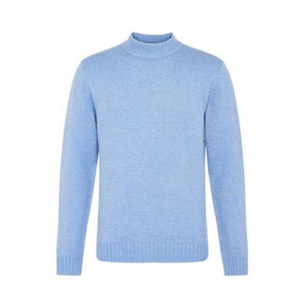 Blue Mock Neck Sweater deals at $22