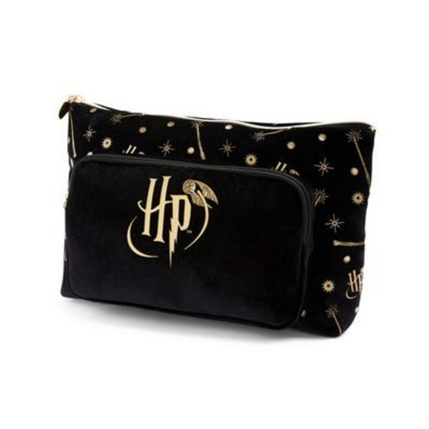 Black Harry Potter Wand Print 2-In-1 Toiletry Case deals at $10