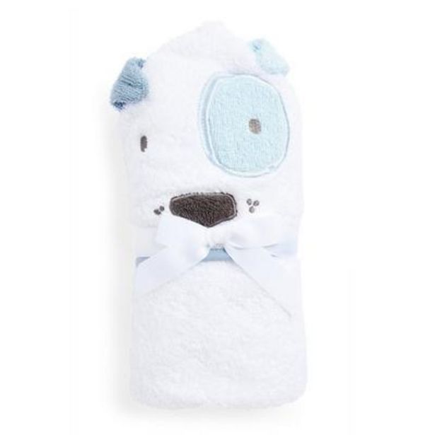 Baby Boy White Dog Print Hooded Towel deals at $8