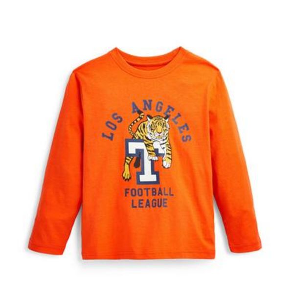 Younger Boy Orange LA Print Long Sleeve T-Shirt deals at $4