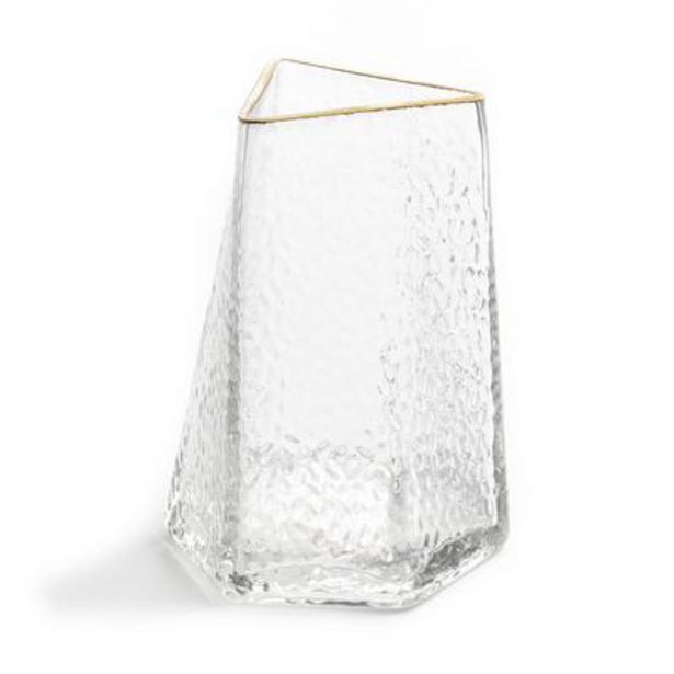Hex Gold Edge Clear Glass Vase deals at $6
