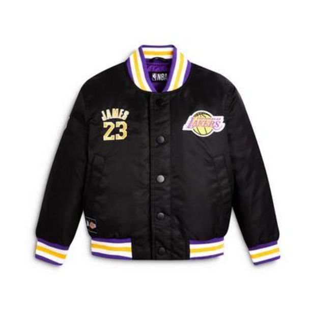 Younger Boy Black NBA LA Lakers Bomber Jacket deals at $35