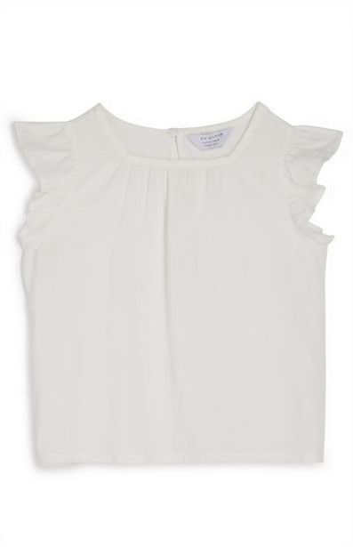 Younger Girl White Flutter Sleeve Blouse deals at $5