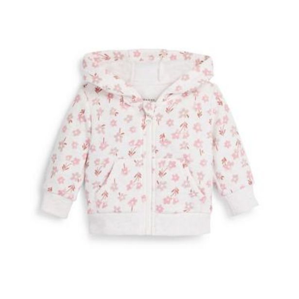 Baby Girl Oatmeal All Over Print Zip Hoodie deals at $8