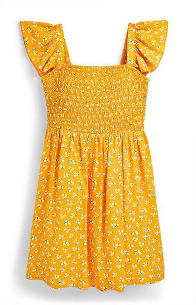 Older Girl Yellow Shirred Woven Dress deals at $10