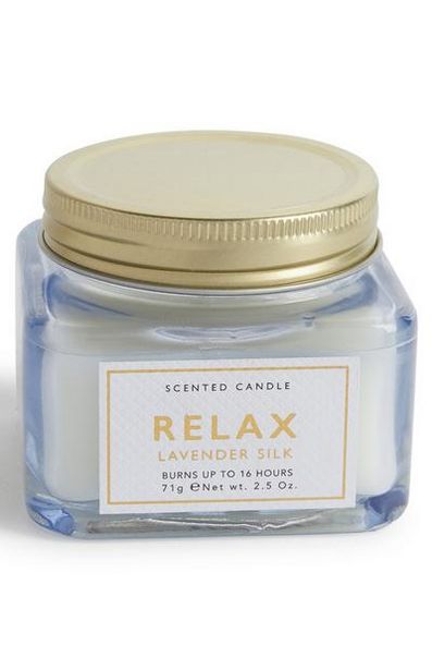 Relax Lavender Silk Scented Candle Jar deals at $1.5