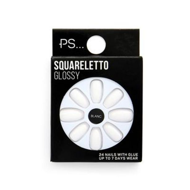 PS Blanc Squareletto Glossy Faux Nails deals at $2