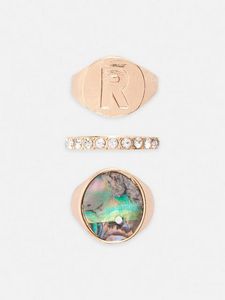 3-Pack Initial Signet Rings Set offers at $5 in Primark