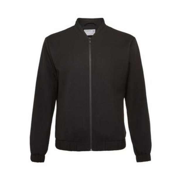 Charcoal Textured Tailored Bomber Jacket deals at $45