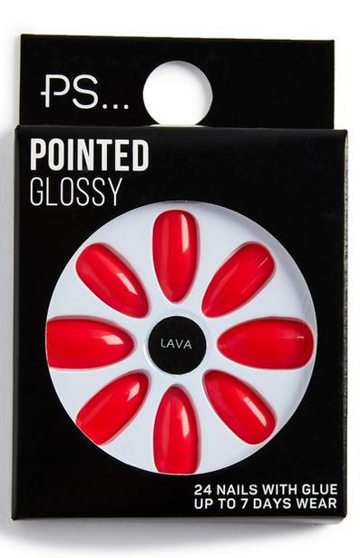 PS Lava Pointed Glossy Faux Nails deals at $2