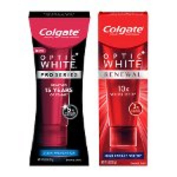 Save $3.00 on Colgate® Optic White® Pro Series or Optic White® Renewal Toothpaste - Expires: 01/29/2022 deals at 