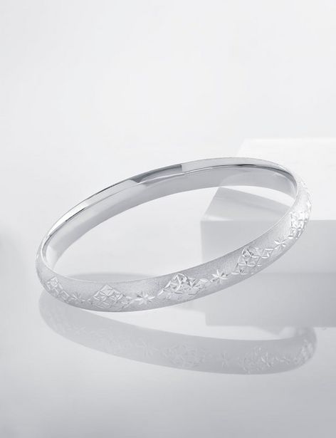Sterling Silver 9" Diamond Cut Bangle deals at $130