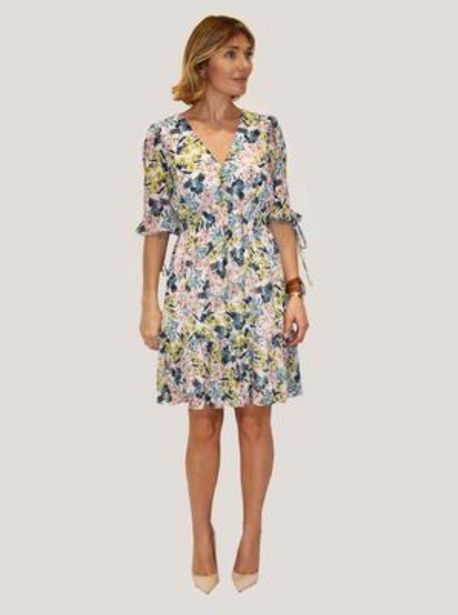 Taylor Floral Print Dress with Smocked Waist and Ruffle Hem deals at $44.99