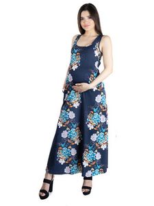 24Seven Comfort Apparel Floral Print Sleeveless Pocket Maternity Maxi Dress offers at $92.02 in Stein Mart