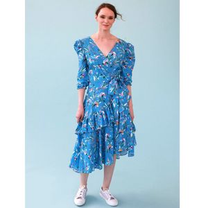 Ocean Floral Cotton Silk Wrap Dress offers at $252.4 in Stein Mart