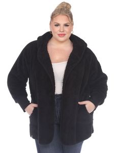 PS Plush Hooded Cardigan with Pockets - Plus offers at $89.05 in Stein Mart