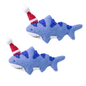 Global Crafts Shark Santa Handmade Felt Ornaments, Set Of 2 offers at $46.48 in Stein Mart